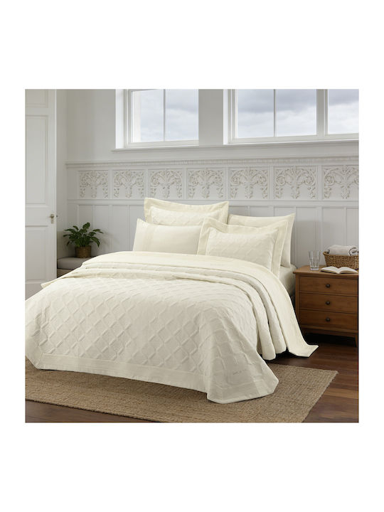 Beauty Home Promise Art 12507 Σετ Κουβερλί Υπέρδιπλο Εκρού 230x250cm 3τμχ