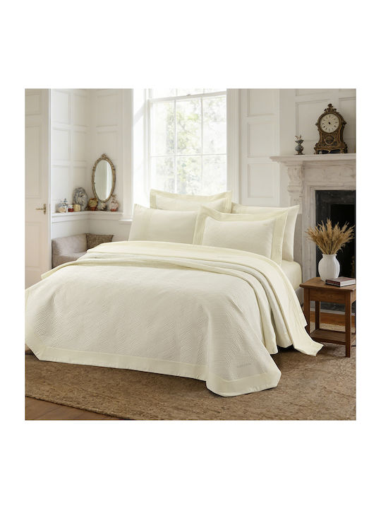 Beauty Home Promise Art 12499 Σετ Κουβερλί Υπέρδιπλο Εκρού 230x250cm 3τμχ