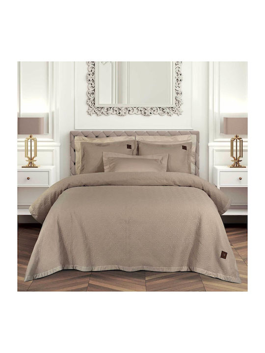Greenwich Polo Club Essential Κουβερλί Υπέρδιπλο Microsatin Taupe 240x250cm