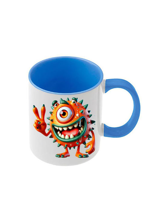 Cană Monsters Mâner Albastru Interior