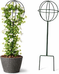 Metal Plant Stand Flowers Climbing Plants Zola Sphere Type 17 Cm Diameter 50 Cm Height Steel Green