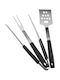 Set 3 Stainless Steel Barbecue Utensils Wooden Handle Spatula Tongs Fork