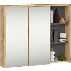 Akord Furniture Factory Ντουλάπι Μπάνιου 90x15x75cm Δρυς