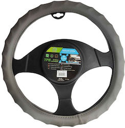 Car Steering Wheel Cover with 37.5cm Diameter in Gray Leatherette
