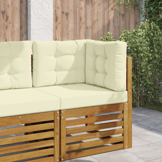 vidaXL Pernă De Canapea De Grădină Cu Spătar Crem 3 Buc 60x60 Cm