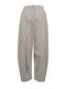 Women's High Rise Fabric Trousers Beige