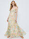 Summer Maxi Evening Dress with Ruffles Mint
