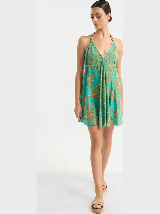 Ble Resort Collection Ble Resort Collection Damenbademode Türkises Kurzes Kleid