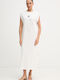 Summer Midi Knitted Dress in Cream