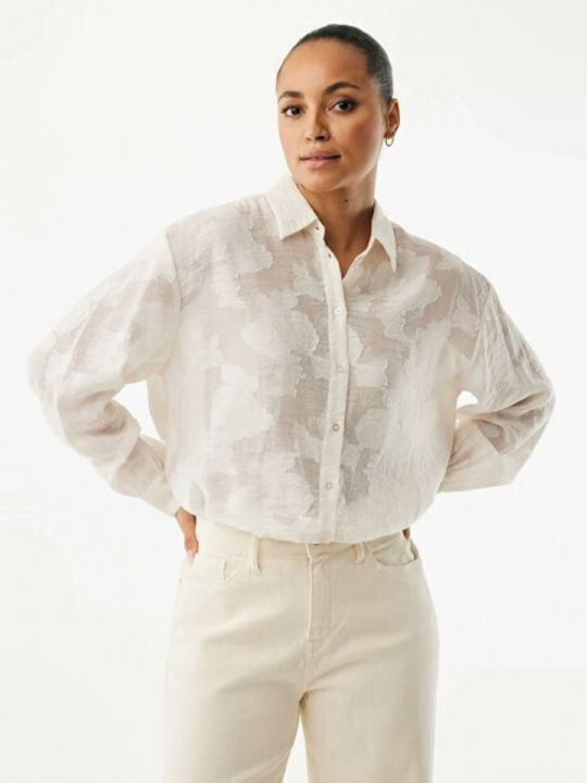 Long Sleeve Women's Shirt Off White