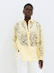 Long Sleeve Women's Shirt Yellow Floral