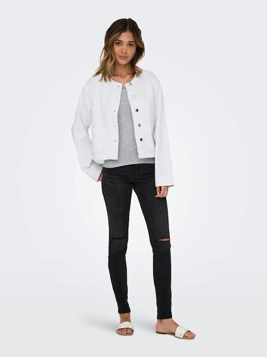 Damen Jean Jacke Weiß Denim