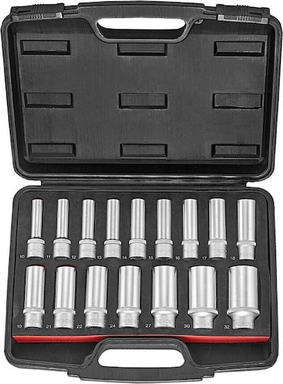 Force Force Steckschlüsseleinsätze mit Rahmen Gastgeber 1/2" Set 16 Stück
