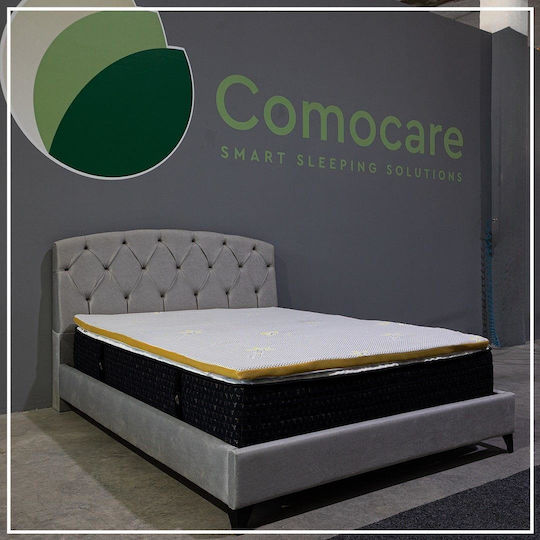 Como felt & wadding producers Ανώστρωμα Διπλό Memory Foam με Αποσπώμενο Κάλυμμα & Λάστιχα Εφαρμογής 150x200x4εκ.