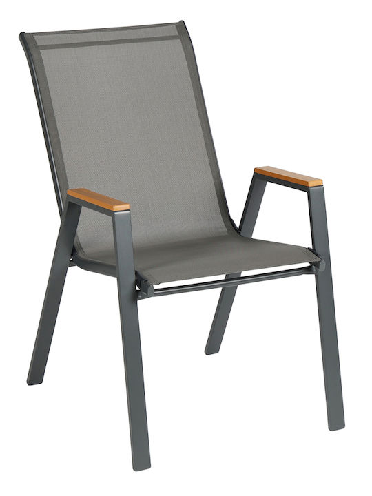 Градински Стол Метален Leone Сив 54x74x91см