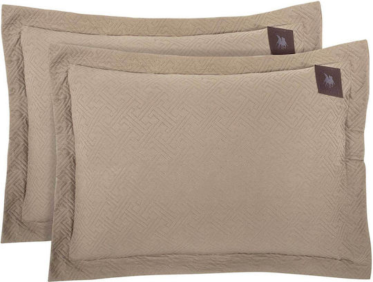 Greenwich Polo Club Essential Set Pillowcases Oxford Quilted Taupe 50x70cm