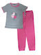 Ogham Summer Women's Pyjama Set Grey/Fuchsia
