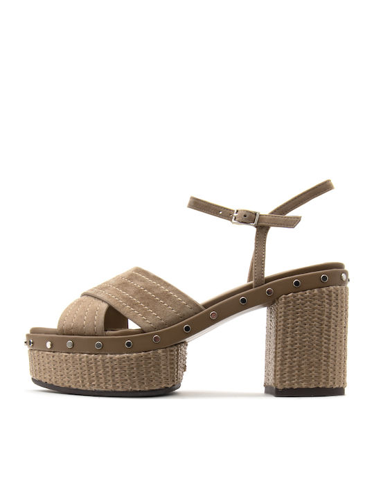 Noa Harmon Suede Brown Sandals