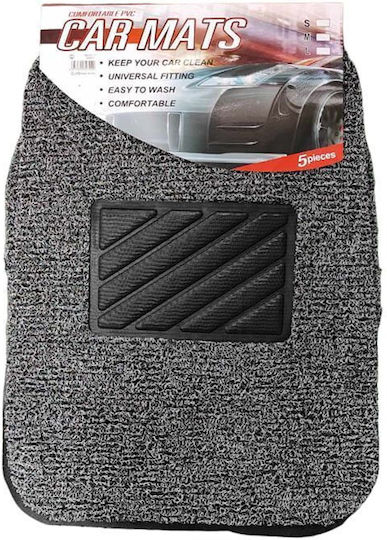 Set Front and Back Car Mats 5 Pieces Gray