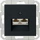 Computer Socket Doubles Rj45 Cat 6 Gira System 55 Matt Black