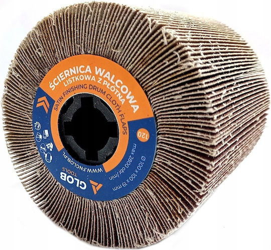 Glob Cylindrical Flap Grinding Wheel Glob Tools Cloth 100x100x19mm Satin Finisher