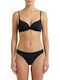 Women's Bikini Swimsuit Push-up Underwire Pied-de-poule Black