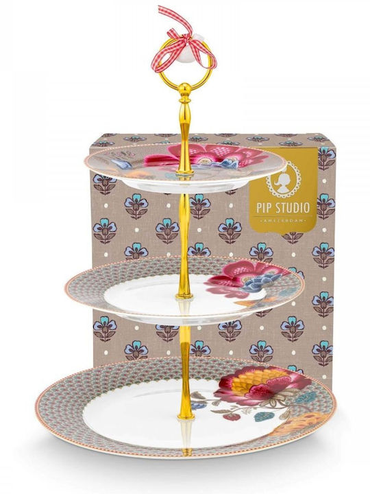 PiP Studio Etagere Für Vorspeisen Aus Porzellan Mehrfarbig Ø17cm P21xM26.5cm PiP Studio Etagere Für Vorspeisen Aus Porzellan Mehrfarbig Ø17cm P21xM26.5cm