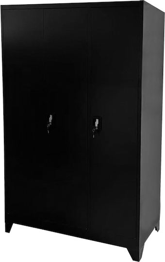 Трилистен Метален Галванизиран 120x45x190 см Черен