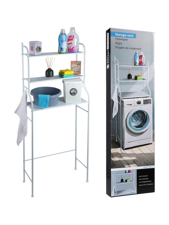 Επιδαπέδια Ραφιέρα Μπάνιου Μεταλλική 65x25x155cm Λευκή