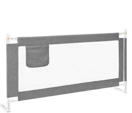 Bară de Protecție pentru Pat din Metal în Culoare Gri 210cm