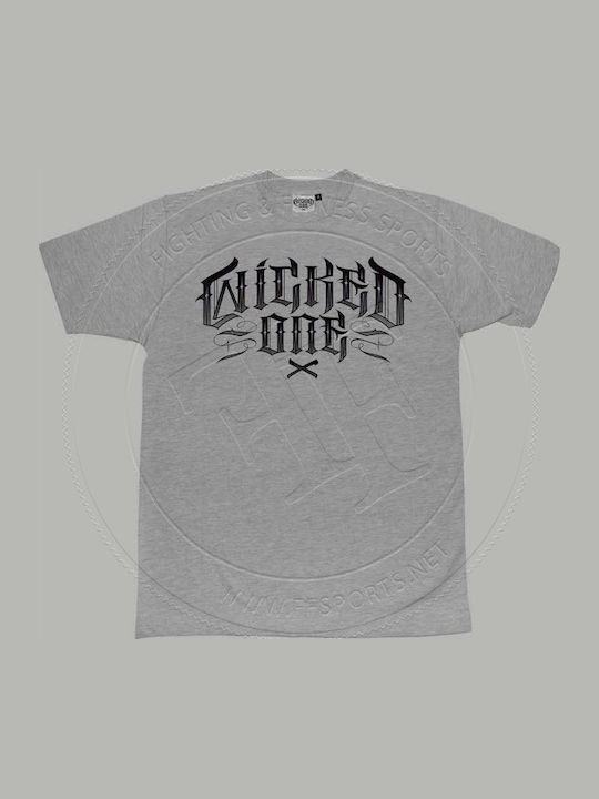 Wicked1 Männer Kampfkunst Kurze Ärmel Shirt WK-H15-TH-TT-GY Grau Wicked1 Männer Kampfkunst Kurze Ärmel Shirt WK-H15-TH-TT-GY Grau