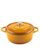 Hosse Deep Cast Iron Pot 2.61lt 20cm Yellow