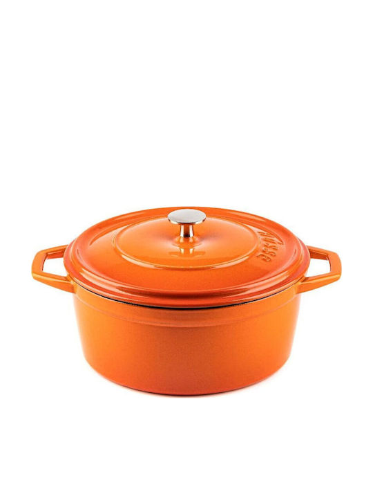 Hosse Tieftopf aus Gusseisen 2.61l / 20cm Orange