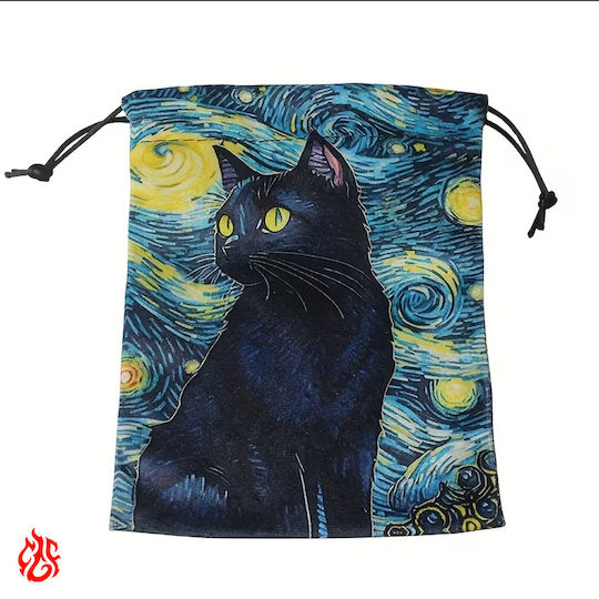 Cat Holding 7 Polyester Storage Carry Bag RPG Dungeons & Dragons Pathfinder Wargames