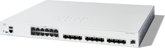 Cisco Catalyst 1300 Managed L2 PoE+ Switch with 12 Gigabit (1Gbps) Ethernet Ports and 12 SFP Ports