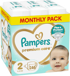 Pampers Premium Care No. 2 За 4-8 Кг 246 Брой Pampers Premium Care No. 2 За 4-8 Кг 246 Брой