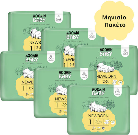 Moomin Baby Tape Diapers Monthly Pack No 1 for 2-5kg 150 Pieces