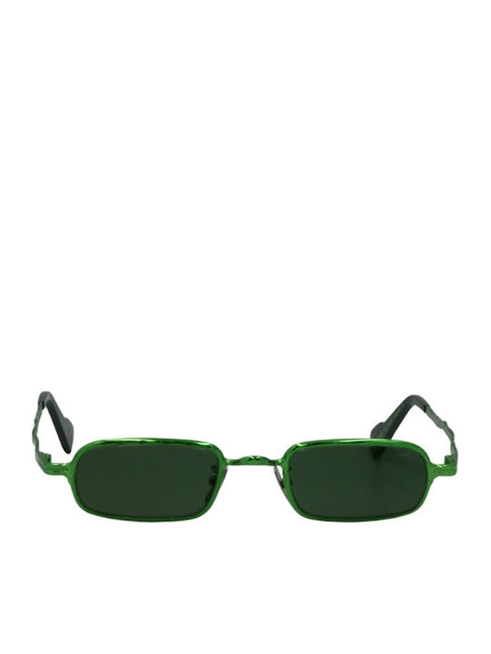 Kuboraum Z18-hb/f Unisex Sunglasses With Green Metallic Frame And Green Lens