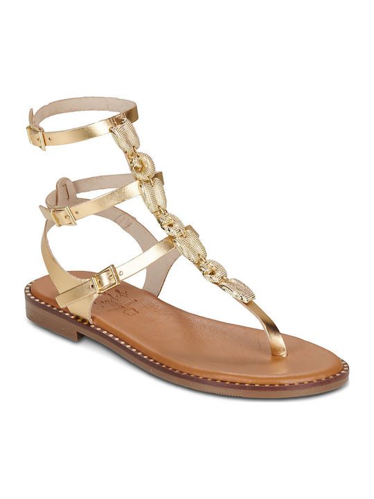 Women's Flat Sandals Gold