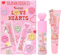 Sunkissed x Love Hearts Комплект за грим за устни Cherry 2 броя