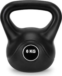 Kettlebell 6 Kg Gusseisen Langlebige Abs-Beschichtung 24x21 Cm Schwarze Kettlebell 6 Kg Gusseisen Langlebige Abs-Beschichtung 24x21 Cm Schwarze