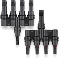 Conector Solar MC4 Splitter Tip T 1 La 4 – Pereche M→ffff + F→mmmm 1500V DC 50A IP68 Material PPO Rezistent UV Cablu 2.5 mm² 4 mm² 6 mm² – Onuvio Conector Solar MC4 Splitter Tip T 1 La 4 – Pereche M→ffff + F→mmmm 1500V DC 50A IP68 Material PPO Rezistent UV Cablu 2.5 mm² 4 mm² 6 mm² – Onuvio