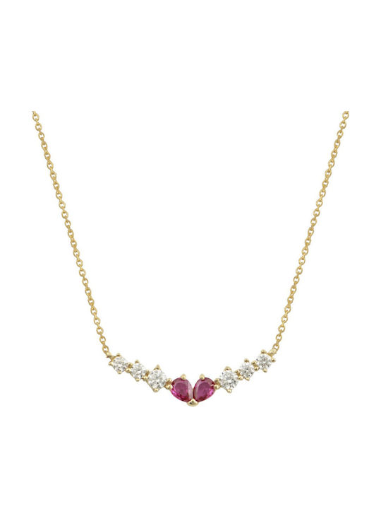 Psomas Necklace from 9 K Gold with Zircon