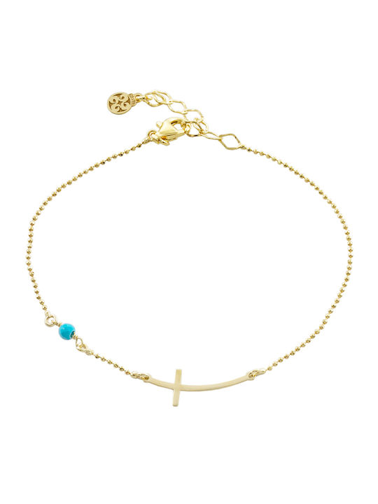 Oxette Women's Chain Bracelet with Cross Design in Silver