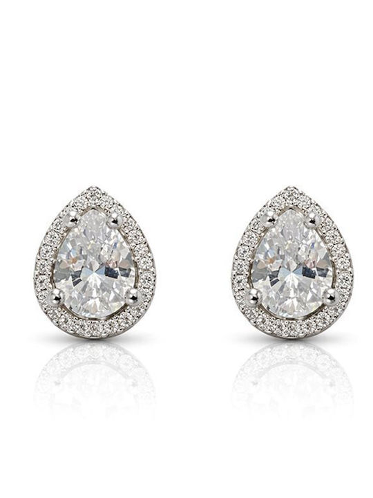 Paraxenies Silver Stud Earrings with Stones