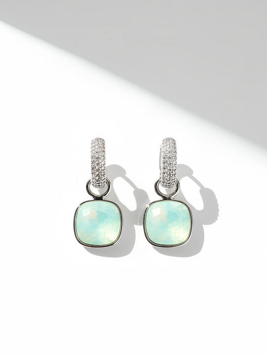 Chrysothemiss Cercei Femei Moonlight Mist Placat Cu Platina Cristal Verde Zircon Alb Chrysothemiss Cercei Femei Moonlight Mist Placat Cu Platina Cristal Verde Zircon Alb