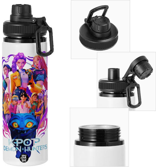Koupakoupa Kpop Demon Hunters Huntrix Kinder Trinkflasche aus Aluminium mit Schraubverschluss Auslaufsicher 850ml