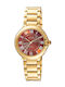 Loisir Timeless Womens Watch Battery with Gold Metal Bracelet