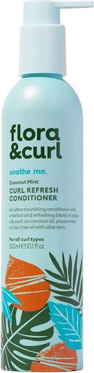 Flora & Curl Coconut Mint Curl Refresh Hydration Conditioner for Curly Hair 300ml