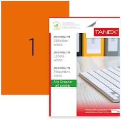 Tanex Selbstklebende A4 Etiketten Rechteckig 210x297mm Tanex Selbstklebende A4 Etiketten Rechteckig 210x297mm